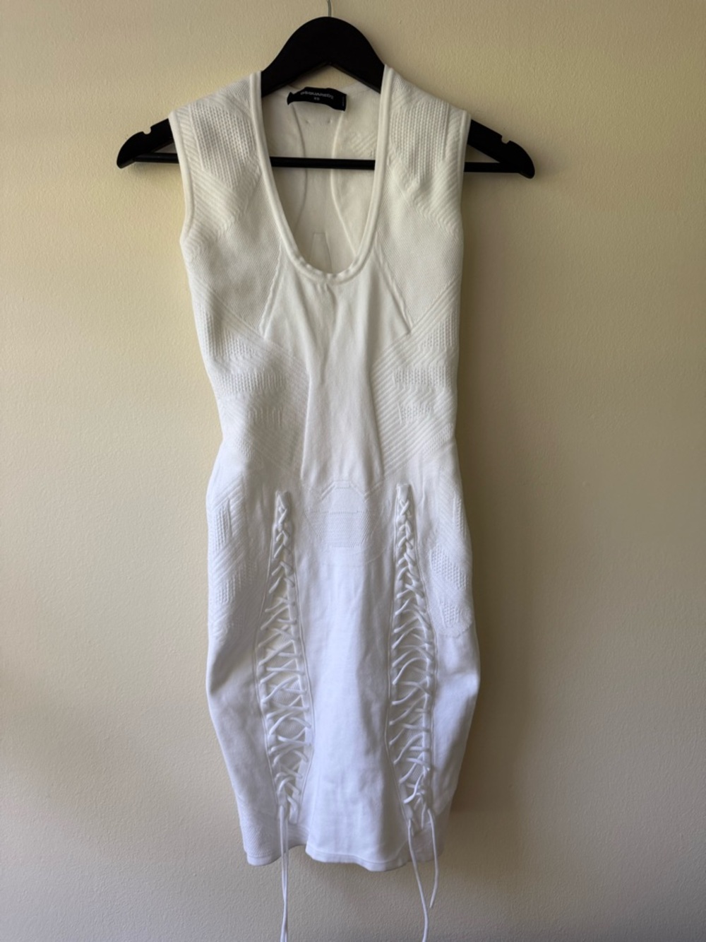 DSQUARED2 White Bandage Sleeveless Lace-Up Viscose Mini Dress. New. Size XS
